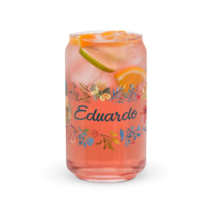 Eduardo Exclusive Name Art Piece Can-Shaped Glass Home Office Work Mexican Spanish Pride Gift Cup One-Of-A-Kind Calligraphy Glass | E6 Mexicada