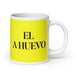 El A Huevo The Hell Yeah Funny Home Office Work Coffee Mug Mexican Spanish Pride Gift White Glossy Cup Yellow Card Mug Mexicada 20 oz