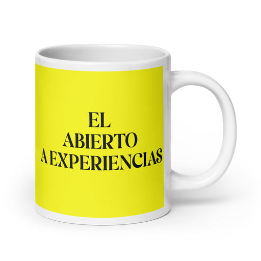 El Abierto A Experiencias The Open To Experiences Funny Home Office Work Coffee Mug Mexican Spanish Pride Gift White Glossy Cup Yellow Card Mug Mexicada 20 oz