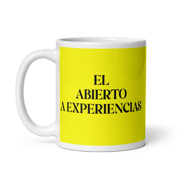 El Abierto A Experiencias The Open To Experiences Funny Home Office Work Coffee Mug Mexican Spanish Pride Gift White Glossy Cup Yellow Card Mug Mexicada