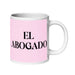 El Abogado The Lawyer Funny Home Office Work Coffee Mug Mexican Spanish Pride Gift White Glossy Cup Light Pink Card Mug Mexicada 20 oz