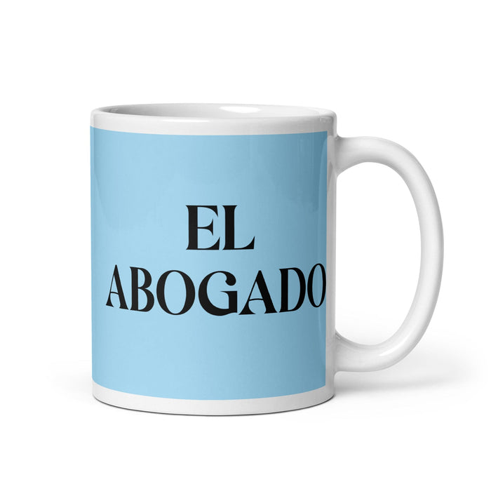 El Abogado The Lawyer Funny Home Office Work Coffee Mug Mexican Spanish Pride Gift White Glossy Cup Sky Blue Card Mug Mexicada 11 oz