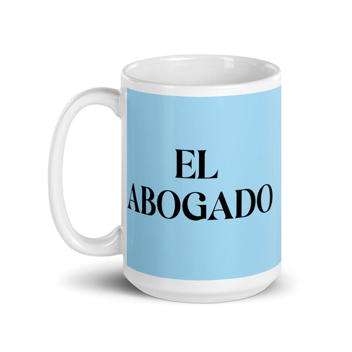 El Abogado The Lawyer Funny Home Office Work Coffee Mug Mexican Spanish Pride Gift White Glossy Cup Sky Blue Card Mug Mexicada