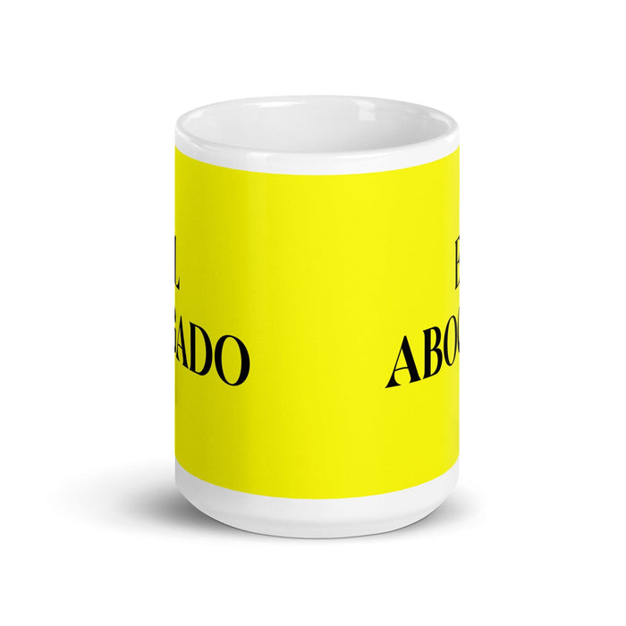 El Abogado The Lawyer Funny Home Office Work Coffee Mug Mexican Spanish Pride Gift White Glossy Cup Yellow Card Mug Mexicada