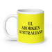 El Aborigen Australiano The Aboriginal Australian Funny Home Office Work Coffee Mug Mexican Spanish Pride Gift White Glossy Cup Yellow Card Mug Mexicada