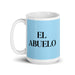 El Abuelo The Grandmother / The Grandfather Funny Home Office Work Coffee Mug Mexican Spanish Pride Gift White Glossy Cup Sky Blue Card Mug Mexicada