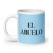 El Abuelo The Grandmother / The Grandfather Funny Home Office Work Coffee Mug Mexican Spanish Pride Gift White Glossy Cup Sky Blue Card Mug Mexicada