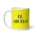 El Abuelo The Grandmother / The Grandfather Funny Home Office Work Coffee Mug Mexican Spanish Pride Gift White Glossy Cup Yellow Card Mug Mexicada