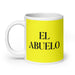 El Abuelo The Grandmother / The Grandfather Funny Home Office Work Coffee Mug Mexican Spanish Pride Gift White Glossy Cup Yellow Card Mug Mexicada