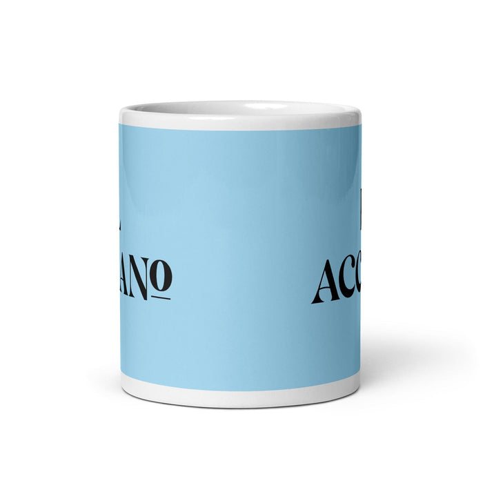 El Accrano The Accra Resident Funny Home Office Work Coffee Mug Mexican Spanish Pride Gift White Glossy Cup Sky Blue Card Mug Mexicada