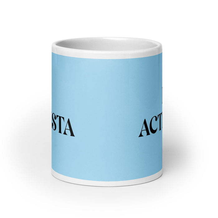 El Activista The Activist Funny Home Office Work Coffee Mug Mexican Spanish Pride Gift White Glossy Cup Sky Blue Card Mug Mexicada