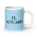 El Actuario The Actuary Funny Home Office Work Coffee Mug Mexican Spanish Pride Gift White Glossy Cup Sky Blue Card Mug Mexicada 20 oz