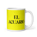 El Acuario The Aquarius Funny Home Office Work Coffee Mug Mexican Spanish Pride Gift White Glossy Cup Yellow Card Mug Mexicada 11 oz