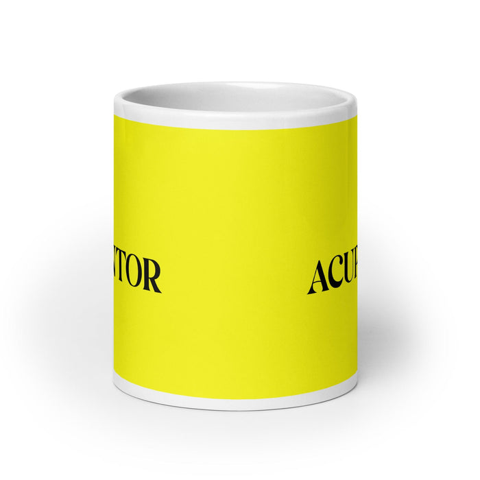 El Acupuntor The Acupuncturist Funny Home Office Work Coffee Mug Mexican Spanish Pride Gift White Glossy Cup Yellow Card Mug Mexicada