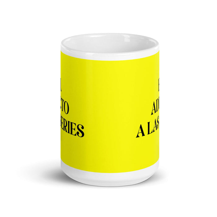 El Adicto A Las Series The Series Addict Funny Home Office Work Coffee Mug Mexican Spanish Pride Gift White Glossy Cup Yellow Card Mug Mexicada