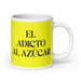 El Adicto Al Azúcar The Sugar Addict Funny Home Office Work Coffee Mug Mexican Spanish Pride Gift White Glossy Cup Yellow Card Mug Mexicada 20 oz