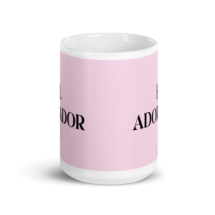 El Adorador The Worshiper Funny Home Office Work Coffee Mug Mexican Spanish Pride Gift White Glossy Cup Light Pink Card Mug Mexicada