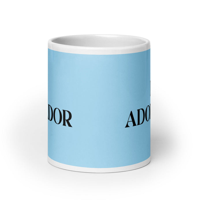 El Adorador The Worshiper Funny Home Office Work Coffee Mug Mexican Spanish Pride Gift White Glossy Cup Sky Blue Card Mug Mexicada