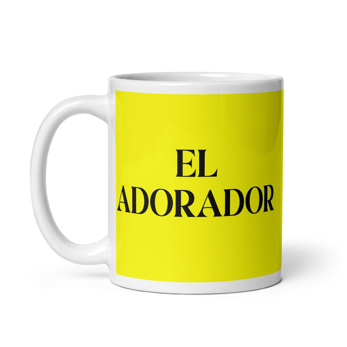 El Adorador The Worshiper Funny Home Office Work Coffee Mug Mexican Spanish Pride Gift White Glossy Cup Yellow Card Mug Mexicada