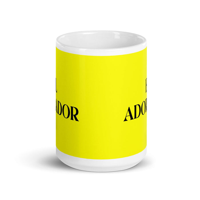 El Adorador The Worshiper Funny Home Office Work Coffee Mug Mexican Spanish Pride Gift White Glossy Cup Yellow Card Mug Mexicada