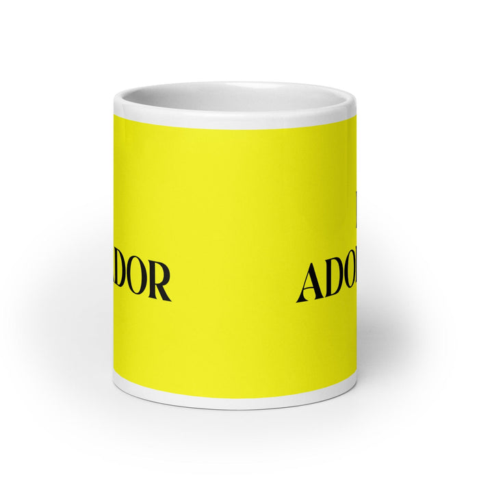 El Adorador The Worshiper Funny Home Office Work Coffee Mug Mexican Spanish Pride Gift White Glossy Cup Yellow Card Mug Mexicada