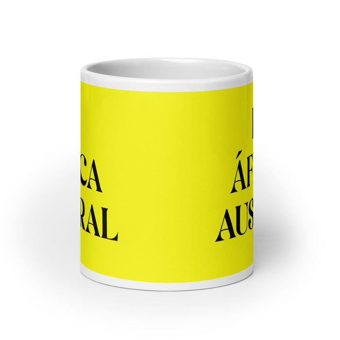 El África Austral The Southern African Funny Home Office Work Coffee Mug Mexican Spanish Pride Gift White Glossy Cup Yellow Card Mug Mexicada