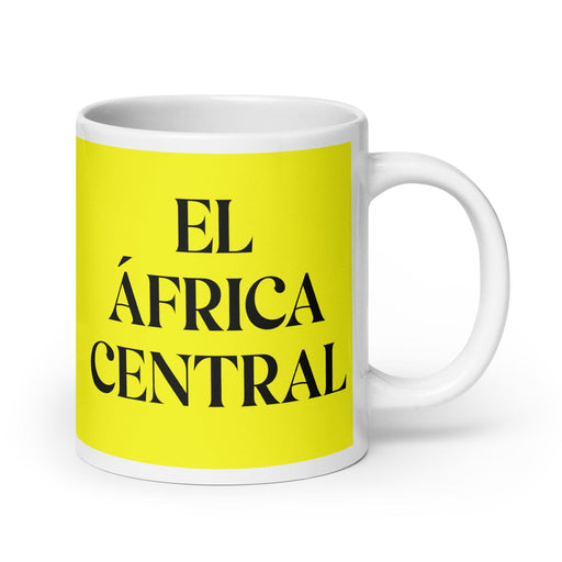 El África Central The Central African Funny Home Office Work Coffee Mug Mexican Spanish Pride Gift White Glossy Cup Yellow Card Mug Mexicada 20 oz