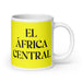 El África Central The Central African Funny Home Office Work Coffee Mug Mexican Spanish Pride Gift White Glossy Cup Yellow Card Mug Mexicada 20 oz