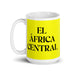 El África Central The Central African Funny Home Office Work Coffee Mug Mexican Spanish Pride Gift White Glossy Cup Yellow Card Mug Mexicada