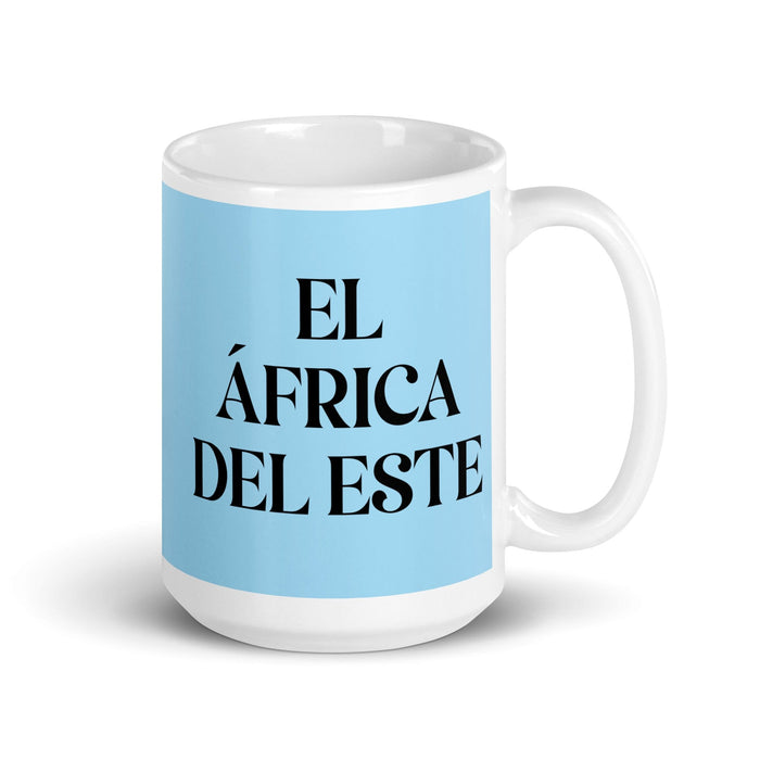 El África Del Este The East African Funny Home Office Work Coffee Mug Mexican Spanish Pride Gift White Glossy Cup Sky Blue Card Mug Mexicada 15 oz