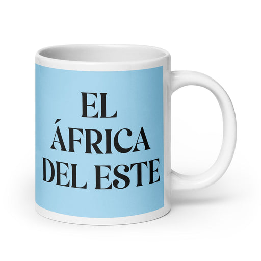 El África Del Este The East African Funny Home Office Work Coffee Mug Mexican Spanish Pride Gift White Glossy Cup Sky Blue Card Mug Mexicada 20 oz