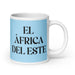 El África Del Este The East African Funny Home Office Work Coffee Mug Mexican Spanish Pride Gift White Glossy Cup Sky Blue Card Mug Mexicada 20 oz