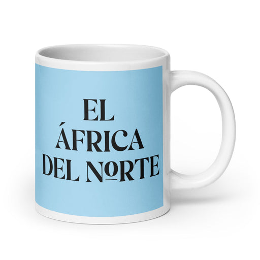 El África Del Norte The North African Funny Home Office Work Coffee Mug Mexican Spanish Pride Gift White Glossy Cup Sky Blue Card Mug Mexicada 20 oz