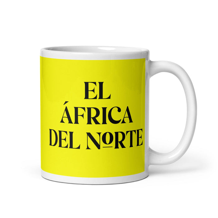 El África Del Norte The North African Funny Home Office Work Coffee Mug Mexican Spanish Pride Gift White Glossy Cup Yellow Card Mug Mexicada 11 oz