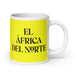 El África Del Norte The North African Funny Home Office Work Coffee Mug Mexican Spanish Pride Gift White Glossy Cup Yellow Card Mug Mexicada 20 oz