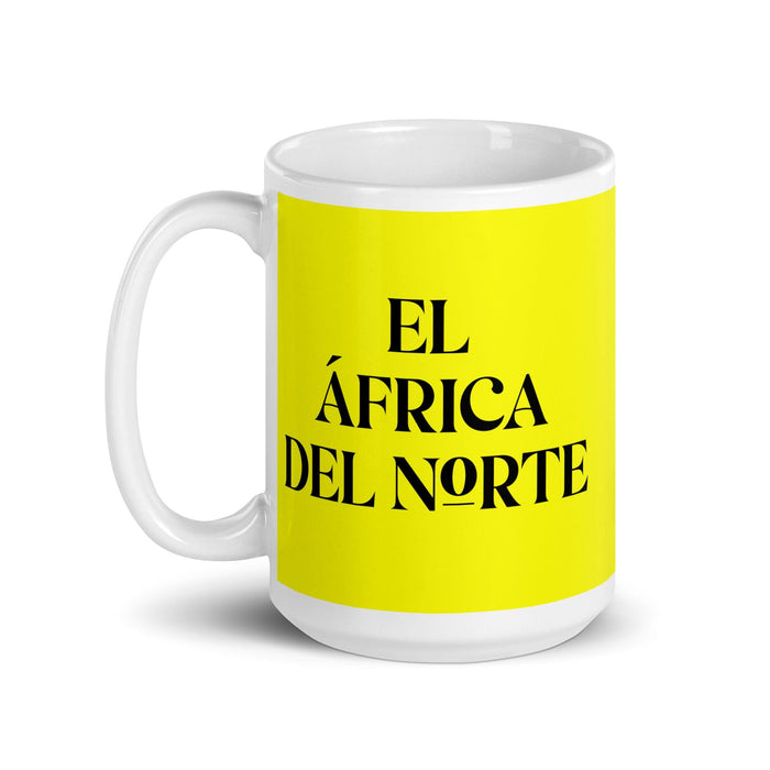 El África Del Norte The North African Funny Home Office Work Coffee Mug Mexican Spanish Pride Gift White Glossy Cup Yellow Card Mug Mexicada