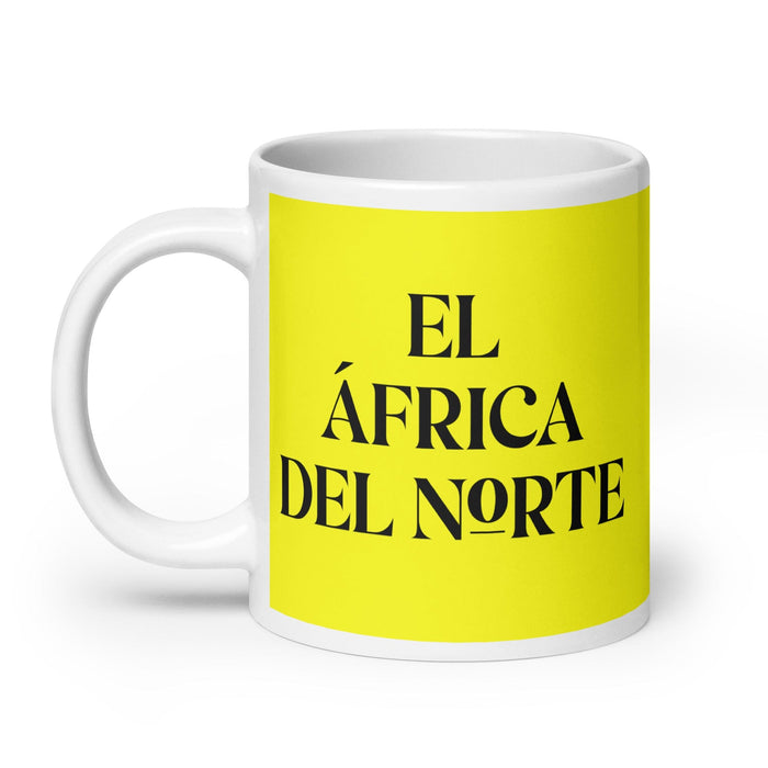 El África Del Norte The North African Funny Home Office Work Coffee Mug Mexican Spanish Pride Gift White Glossy Cup Yellow Card Mug Mexicada