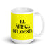 El África Del Oeste The West African Funny Home Office Work Coffee Mug Mexican Spanish Pride Gift White Glossy Cup Yellow Card Mug Mexicada 15 oz