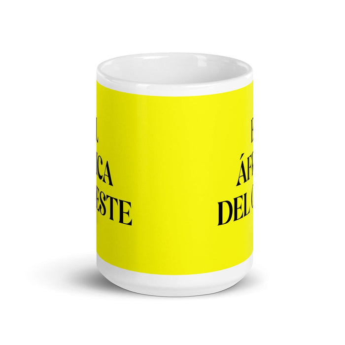 El África Del Oeste The West African Funny Home Office Work Coffee Mug Mexican Spanish Pride Gift White Glossy Cup Yellow Card Mug Mexicada