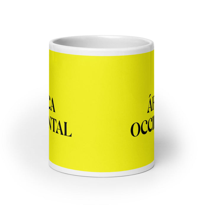 El África Occidental The West African Funny Home Office Work Coffee Mug Mexican Spanish Pride Gift White Glossy Cup Yellow Card Mug Mexicada