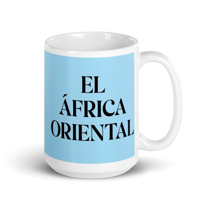 El África Oriental The East African Funny Home Office Work Coffee Mug Mexican Spanish Pride Gift White Glossy Cup Sky Blue Card Mug Mexicada 15 oz