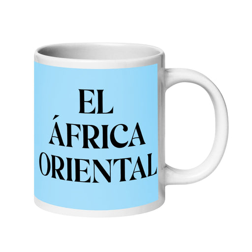 El África Oriental The East African Funny Home Office Work Coffee Mug Mexican Spanish Pride Gift White Glossy Cup Sky Blue Card Mug Mexicada 20 oz