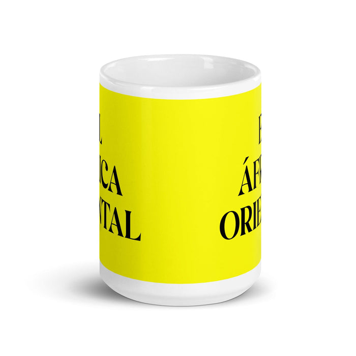 El África Oriental The East African Funny Home Office Work Coffee Mug Mexican Spanish Pride Gift White Glossy Cup Yellow Card Mug Mexicada