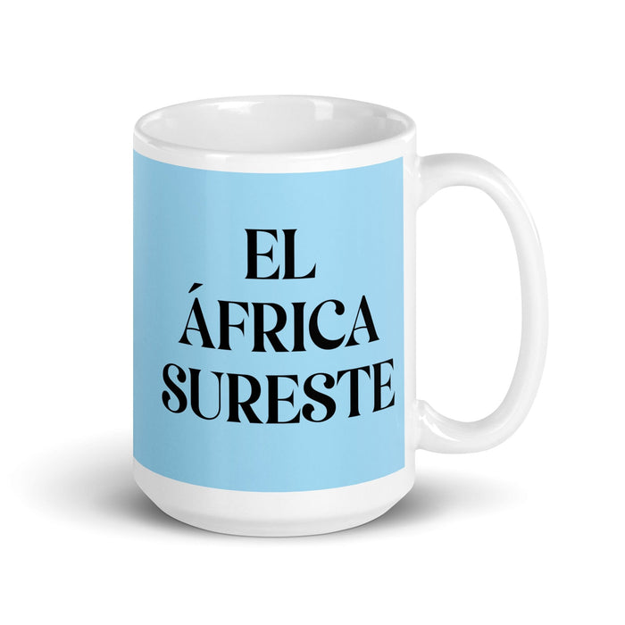 El África Sureste The Southeast African Funny Home Office Work Coffee Mug Mexican Spanish Pride Gift White Glossy Cup Sky Blue Card Mug Mexicada 15 oz