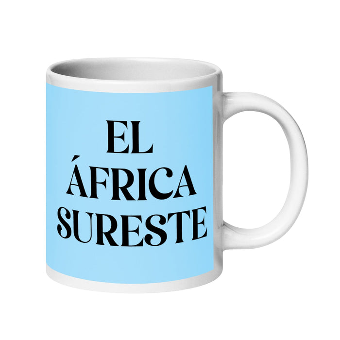 El África Sureste The Southeast African Funny Home Office Work Coffee Mug Mexican Spanish Pride Gift White Glossy Cup Sky Blue Card Mug Mexicada 20 oz