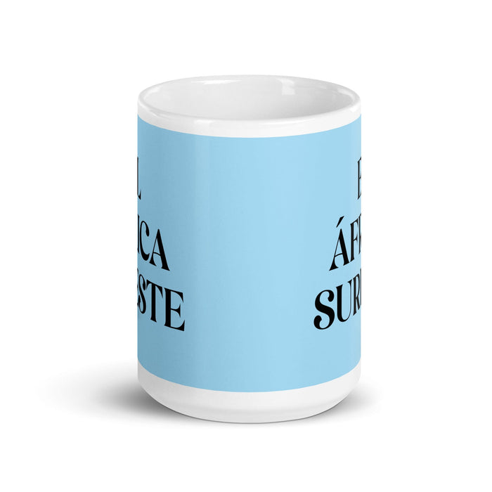 El África Sureste The Southeast African Funny Home Office Work Coffee Mug Mexican Spanish Pride Gift White Glossy Cup Sky Blue Card Mug Mexicada