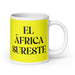 El África Sureste The Southeast African Funny Home Office Work Coffee Mug Mexican Spanish Pride Gift White Glossy Cup Yellow Card Mug Mexicada 20 oz