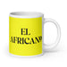 El Africano The African Funny Home Office Work Coffee Mug Mexican Spanish Pride Gift White Glossy Cup Yellow Card Mug Mexicada 20 oz