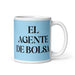 El Agente De Bolsa The Stockbroker Funny Home Office Work Coffee Mug Mexican Spanish Pride Gift White Glossy Cup Sky Blue Card Mug Mexicada 11 oz