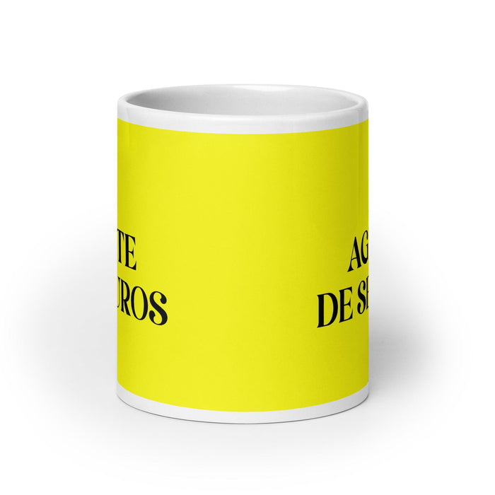 El Agente De Seguros The Insurance Agent Funny Home Office Work Coffee Mug Mexican Spanish Pride Gift White Glossy Cup Yellow Card Mug Mexicada